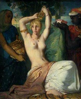 Theodore Chasseriau Esther preparing for a date with Ahasuerus oil painting image